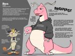 absurd_res ankle_band anthro ben_(braeburned) black_clothing black_ears black_hoodie black_shirt black_tank_top black_topwear blep bottomless bottomless_anthro bottomless_male braeburned breakfast_(braeburned) brown_body brown_feet brown_fur clothed clothing crop_top digitigrade dragon dragonite english_text eye_scar facial_scar feet felid feline front_view fur generation_1_pokemon hand_wraps hi_res hoodie leg_markings male mammal markings meowth mythological_creature mythological_scalie mythology nintendo notched_ear pink_body pink_inner_ear pink_tongue plantigrade pokemon pokemon_(species) pupils scalie scar shirt size_difference slit_pupils smile socks_(marking) standing tail tan_body tan_fur tank_top text tongue tongue_out topwear whiskers wraps