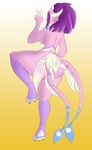  2015 big_butt breasts butt calliope druuchi female horn long_tail looking_away neronova peace_sign_(disambiguation) pose side_boob simple_background solo 