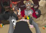absurd_res ace_of_spades asinus beard black_body black_fur black_hair blonde_hair blonde_mane blue_eyes braying brown_body brown_eyes brown_fur brown_skin card card_game cigar clothed clothing cowboy cowboy_hat dark_body dark_skin donkey ear_growth english_description equid equine eyes_closed facial_hair feral first_person_view five_of_diamonds five_of_hearts fur fur_growth furniture gambling gaming green_eyes grey_body grey_fur group growth hair hands_to_hooves hat hawkin headgear headwear hi_res hoof_growth hoof_hands human human_to_anthro humanoid loser male mammal mane mid_transformation nine_of_hearts open_clothing open_shirt open_topwear orange_hair orange_mane poker poker_chip red_eyes red_hair red_mane shirt shirtless_male six_of_hearts smoke smoking smoking_cigar snout snout_growth species_transformation story story_in_description table tail tail_growth tan_body tan_fur tan_hair tan_mane tan_skin teeth ten_of_clubs topwear transformation transformation_pov transformaytion transformaytion2026 two_of_diamonds two_of_spades xaie