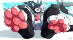 2026 4_toes absurd_res aircraft anthro anus artist_name balls bere_dolly_art black_body black_fur blue_eyes blush claws close-up curling_toes dated domestic_cat feet felid feline felis foot_focus fur genitals hand_behind_head hi_res hybrid inner_ear_fluff living_aircraft living_machine living_vehicle machine male male_anthro mammal multicolored_body multicolored_fur nude_anthro nude_male one_fang pawpads paws penis red_nose red_pawpads red_penis shaded solo tail text toes tongue tuft vehicle white_anus white_balls white_body white_claws white_fur