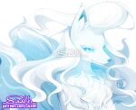 2026 alolan_form alolan_ninetales anthro blue_body blue_eyes blue_fur blue_hair breasts canid canine eyelashes female fur generation_7_pokemon hair looking_at_viewer mammal multi_tail nintendo pokemon pokemon_(species) regional_form_(pokemon) signature solo suahh tail text url