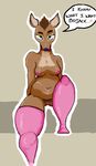  anthro bojack_horseman breasts cervine clothed clothing deer female fur half-dressed legwear looking_at_viewer mammal penny_moore solo stockings topless virtuoso 