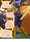 accident akikoandlostari angry anthro being_watched belt blue_bottomwear blue_clothing blue_hair blue_jeans blue_pants blush bodily_fluids boots bottomwear brown_eyes butt canid canine carmelita_fox chair choker clothing comic covering covering_self denim denim_bottomwear denim_clothing detective ear_piercing embarrassed english_text female fluffy fluffy_tail footwear fox furniture genital_fluids hair hi_res humiliation jacket jeans jewelry leather leather_clothing leather_jacket leather_topwear looking_at_another mammal navel necklace office omorashi onomatopoeia pants pee_desperation peed peeing piercing police police_badge police_uniform poop_desperation procyonid public public_humiliation raccoon rumbling_stomach shoes sly_cooper_(series) sony_corporation sony_interactive_entertainment sound_effects sucker_punch_productions tail text topwear true_fox uniform urine urine_drip urine_on_ground urine_on_leg urine_pool urine_stream wetting wetting_bottomwear yelling