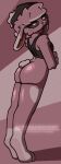 anthro beanie big_butt bottomless bottomless_anthro bra brown_body brown_fur butt clothed clothing female fur hat headgear headwear kimberly_(superbharm0ny) lagomorph leporid mammal multicolored_body multicolored_fur orange_eyes rabbit solo superbharm0ny tail two_tone_body two_tone_fur underwear