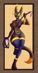  4_toes anthro bastet breasts cat domination dominatrix ear_piercing eyewear feline female glasses green_eyes mammal piercing solo toes whip 