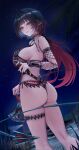  1girl alt_text animal_ears ass black_hair black_one-piece_swimsuit breasts commentary english_commentary fishnet_sleeves fishnets from_behind gradient_hair green_eyes highres jane_doe_(nocturne_of_light)_(zenless_zone_zero) jane_doe_(zenless_zone_zero) large_breasts looking_at_viewer looking_back mouse_ears mouse_girl mouse_tail multicolored_hair nail_polish night o-ring o-ring_one-piece_swimsuit official_alternate_costume one-piece_swimsuit open_mouth pink_nails red_hair sharp_tail smile solo star_(sky) swimsuit tail white_mouth yjjwonm zenless_zone_zero 