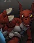 2026 absurd_res anal anal_penetration anthro anthro_on_anthro anthro_penetrated anthro_penetrating anthro_penetrating_anthro anus balls bandai_namco biped black_markings butt claws countershade_torso countershading digimon digimon_(species) digital_media_(artwork) duo erection flamedramon genitals guilmon heart_eyes heart_symbol hi_res humanoid_genitalia humanoid_penis lizardlars male male/male male_penetrated male_penetrating male_penetrating_male markings multicolored_body penetration penile penile_penetration penis penis_in_ass red_body sex toe_claws vein veiny_penis white_balls white_body white_penis yellow_eyes