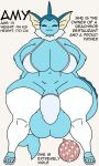 3:5 amy_(chudnari) balls big_balls big_breasts big_penis bikini blue_balls blue_breasts breasts chudnari clothing curvy_figure eeveelution english_text fertility_analysis flaccid footwear generation_1_pokemon genitals gynomorph hands_on_hips hi_res huge_balls huge_breasts intersex model_sheet nintendo penis penis_clothing pokemon pokemon_(species) sandals shoes solo sperm_cell swimwear text thick_thighs two-piece_swimsuit vaporeon virile voluptuous wide_hips