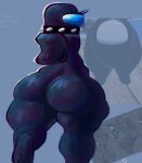 1_eye 2026 among_us armless big_butt big_eyes biped black_(among_us) black_body black_collar black_skin blue_background blue_eyes bottom_heavy butt collar collar_only crewmate_(among_us) dark_body dark_skin digital_drawing_(artwork) digital_media_(artwork) empty_eyes eyelashes female glistening glistening_body glistening_butt glistening_legs glistening_skin glistening_thighs head_turned humanoid innersloth long_eyelashes looking_at_viewer looking_back looking_back_at_viewer mouthless not_furry nude nude_female nude_humanoid outline reference_image simple_background solo spiked_collar spikes standing telory_tort thick_thighs three-quarter_view white_outline wide_hipped_female wide_hipped_humanoid wide_hips