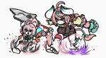 2_horns ahoge animal_humanoid animated animated_gif anthro bouncing_breasts bovid bovid_horn bovid_humanoid bovine bovine_horn bovine_humanoid breasts bull_horn cattle_humanoid clothed clothed_anthro clothed_female clothed_humanoid clothing duo female fully_clothed fully_clothed_anthro fully_clothed_female fully_clothed_humanoid fur genshin_impact hair holding_melee_weapon holding_object holding_sword holding_weapon horn humanoid iby0112 inner_ear_fluff lagomorph leporid mammal mammal_humanoid melee_weapon mihoyo pink_body pink_fur pink_hair rabbit running short_playtime simple_background sword tail thiren tuft varesa_(genshin_impact) weapon white_background zenless_zone_zero zhao_(zenless_zone_zero)