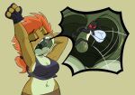 ambiguous_gender amphibian antennae_(anatomy) anthro arthropod back_wings big_mouth_(anatomy) black_body body_freckles bottomwear breasts brown_body brown_bottomwear brown_clothing brown_pants cleavage close-up clothed clothing countershade_torso countershading daryl_(gtb23) duo eyes_closed female fingerless_gloves fly_(animal) freckled_face freckled_shoulders freckles frog gaping_mouth glistening_eyelids gloves green_mouth green_tongue green_torso green_uvula grey_clothing grey_shirt grey_tank_top grey_topwear hair hand_behind_head handwear insect inside_mouth missing_tooth navel non-mammal_navel open_mouth orange_hair pants ponytail red_eyes rookiex shirt side_boob stretching_arms tank_top teeth throat tongue topwear uvula uvula_grab vore wings yawn