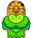 2026 big_breasts black_eyebrows blush blush_lines bouncing_breasts breasts bulging_breasts cleavage clothed clothed_female clothed_humanoid clothing collarbone conker's_bad_fur_day dress elemental_creature elemental_humanoid eyebrows eyelashes female female_humanoid flora_fauna flower flower_creature flower_humanoid freckled_face freckles front_view glistening glistening_lips green_body green_clothing green_dress green_eyes hi_res huge_breasts humanoid lips meryo miss_sunflower motion_lines nipple_outline plant plant_humanoid portrait pupils purple_eyelids rareware red_lips solo sunflower teeth thick_lips three-quarter_portrait yellow_flower yellow_head