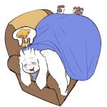 2026 2_horns 3_toes anthro bedding big_breasts blanket blissful_mouth blush bodily_fluids boss_monster_(undertale) bovid bread breasts caprine chair chairiel deltarune drooling eyebrows eyelashes eyes_closed feet female floppy_ears food fur furniture goat hi_res honey_(food) horn huge_breasts hungover lying mammal mature_female on_front open_mouth open_smile overweight overweight_female pawpads runbash saliva simple_background sleeping smile snout sofa solo thought_bubble toes toriel toriel_(deltarune) undertale_(series) white_background white_body white_fur