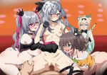  1boy 4girls ahoge ass bare_shoulders black_crown blonde_hair blue_eyes blush braid breasts breasts_out brown_hair censored commentary_request cone_hair_bun cowgirl_position crown crown_hair_ornament double_bun earrings fivesome fuyumi_kazuki girl_on_top green_eyes grey_hair group_sex hair_between_eyes hair_bun hair_ornament hair_ribbon hairband hetero holding holding_microphone hololive hololive_dev_is hololive_indonesia isaki_riona japanese_clothes jewelry kazama_iroha large_breasts long_hair microphone mosaic_censoring multicolored_hair multicolored_shrug multiple_girls natsuiro_matsuri navel nipples open_mouth penis ponytail pov pussy red_eyes ribbon sex side_ponytail simple_background small_breasts smile straddling torso_grab two-tone_shrug vaginal vestia_zeta virtual_youtuber 