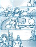  armor basitin cape cloak clothing comic dragon female fist group human hybrid landen_(twokinds) madelyn_adelaide male mammal sarah_(twokinds) scalie sealeen_(twokinds) simple_background sketch sweat tom_fischbach twokinds white_background 