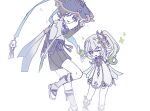  1boy 1girl :p anklet arm_at_side armlet armor arms_behind_back asymmetrical_sidelocks belt black_belt black_bow black_shorts blue_hat blue_jingasa blue_sleeves blunt_ends blurry bow braid bridal_gauntlets bright_pupils cape choppy_bangs colored_tips contrapposto cross-shaped_pupils depth_of_field detached_sleeves dong_yo0 dress eyelashes genshin_impact gold gold_anklet green_cape green_eyes green_hair green_sleeves grey_bridal_gauntlets hair_intakes hair_ornament half_crown_braid hand_up hat hat_tip head_down height_difference highres japanese_armor japanese_clothes jewelry jingasa kimono kote kurokote layered_sleeves leaf leaf_hair_ornament leg_warmers long_hair looking_at_viewer middle_ring multicolored_hair nahida_(genshin_impact) one_eye_closed open_hand pointy_ears posing purple_eyes purple_rope purple_sash ribbed_shorts rope sandals sash scaramouche_(genshin_impact) short_dress short_sleeves shorts side_ponytail sidelocks sketch socks standing standing_on_one_leg stirrup_legwear streaked_hair symbol-shaped_pupils tassel tilted_headwear toeless_legwear tongue tongue_out tsurime wanderer_(genshin_impact) white_background white_dress white_hair white_kimono white_leg_warmers white_pupils white_sandals white_sleeves white_socks wolf_cut zouri 