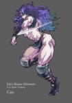  absurdres arm_blade bad_id bad_pixiv_id battle_tendency highres jojo_no_kimyou_na_bouken kars_(jojo) long_hair male_focus mayo_cha muscle purple_hair solo weapon 