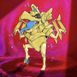  1boy ahegao blue_tongue chibification colored_tongue commentary cosplay crying deformed dragon_boy drooling duel_monster english_commentary half-closed_eyes male_focus male_swimwear male_swimwear_pull ojama_yellow ojama_yellow_(cosplay) outstretched_arms parody shattered_disk4 solo sparkle sparkling_aura spread_arms standing standing_on_one_leg streaming_tears style_parody swim_briefs tears the_winged_dragon_of_ra tongue tongue_out yu-gi-oh! yu-gi-oh!_duel_monsters 