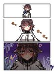  :t black_eyes blush bottle breasts brown_hair comic commentary_request hayasui_(kantai_collection) heart heart-shaped_pupils incoming_kiss jacket kantai_collection large_breasts long_sleeves looking_at_viewer short_hair smile solo_focus symbol-shaped_pupils track_jacket water_bottle yokai you_gonna_get_raped 