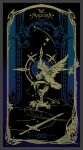  bird card_(medium) coin commentary english_commentary highres honkai:_star_rail honkai_(series) no_humans qingming_tiaohetu sword tarot tarot_(medium) the_magician_(tarot) weapon 