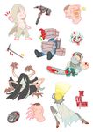  blood chainsaw chibi copyright_name hammer high_heels idachi laura_victoriano monster multiple_arms pickaxe ruvik safe_(container) the_evil_within the_keeper 