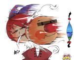  anpanman anpanman_(character) bar_censor blonde_hair bow censored crash crossover gap hair_bow hair_ribbon hat identity_censor long_hair mob_cap multiple_girls rariatto_(ganguri) red_hair ribbon sekibanki short_hair smile touhou translated yakumo_yukari 