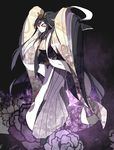  aegislash black_footwear black_hair breasts cleavage dress facial_mark forehead_mark gen_6_pokemon japanese_clothes jewelry kz_609 large_breasts long_hair necklace personification pokemon purple_dress red_eyes shoes solo 