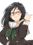  bad_id bad_pixiv_id black_hair closed_eyes glasses green_neckwear hibike!_euphonium highres kanau long_hair neckerchief school_uniform serafuku solo tanaka_asuka 