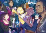  3girls 4boys angry arbalest_(re:zero) arms_behind_head asymmetrical_clothes asymmetrical_dress asymmetrical_gloves beard bellaris_(re:zero) black_dress black_gloves black_hair blonde_hair blue_eyes blue_hair bodysuit breasts brown_hair buttons capelet chair character_name child choker clarissa_(re:zero) cleavage commentary dandon_(re:zero) dress earrings facial_hair flower flower_trim frown gem gloom_(expression) gloved_sleeves gloves green_eyes green_hair grey_hair hat hat_flower holding holding_lantern jewelry lantern leaning_back long_hair long_sleeves looking_at_viewer lucierica_(re:zero) medium_hair multicolored_hair multiple_boys multiple_girls necktie official_art old old_man on_chair ootsuka_shin'ichirou open_mouth outstretched_arms own_hands_clasped own_hands_together pale_skin parted_bangs purple_bodysuit purple_eyes purple_gloves purple_hair purple_necktie purple_ribbon re:zero_kara_hajimeru_isekai_seikatsu reborn_(re:zero) red_eyes red_gem ribbon robe scissors second-party_source short_hair single_bare_shoulder single_sleeve sitting smile spider_lily strap striped_hair swept_bangs tearing_up tight_clothes tight_dress tornel_(re:zero) translated two-tone_dress two-tone_hair weapon weapon_on_back witch_hat yellow_eyes 