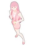  1girl =_= bare_arms bare_legs bare_shoulders bloomers blunt_bangs bow bowtie brushing_teeth camisole cat chinese_commentary commentary_request cross-laced_camisole cross-laced_clothes cup frilled_bloomers from_above full_body highres holding holding_cup holding_toothbrush lace-trimmed_camisole lace_trim long_hair long_sidelocks momo_(nikki) mug nikki_(nikki) nikki_(series) parted_lips pink_bloomers pink_camisole pink_hair pink_slippers polka_dot polka_dot_bloomers polka_dot_camisole polka_dot_slippers shanfengzhu shining_nikki sidelocks simple_background slippers solo standing toothbrush underwear unmoving_pattern very_long_hair white_background white_bow white_bowtie 