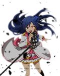  :d blue_flower blue_hair coat commentary_request feet_out_of_frame floating_clothes floating_hair flower frilled_skirt frills glowing glowing_eye hair_flower hair_ornament highres holding holding_microphone idolmaster idolmaster_(classic) kidachi kisaragi_chihaya layered_skirt long_hair long_sleeves looking_at_viewer microphone microphone_stand multicolored_skirt pink_skirt simple_background skirt smile standing the_sleeping_beauty_(idolmaster) v-shaped_eyebrows white_background white_coat white_skirt yellow_eyes yellow_skirt 