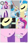  &lt;3 anthro anthrofied black_skin blonde_hair breasts changeling cleavage clothed clothing comic dekomaru dialogue dress ear_piercing english_text equine fangs female friendship_is_magic fur green_eyes green_hair hair horn mammal multicolored_hair my_little_pony piercing pink_fur princess_cadance_(mlp) purple_eyes queen_chrysalis_(mlp) shirt skirt smirk sun_hat tank_top text thehotroom white_fur winged_unicorn wings 