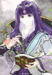  1girl armband artist_request asymmetrical_sleeves chinese_clothes chinese_commentary closed_mouth color_ink_(medium) commentary_request expressionless falling_leaves flower hair_flower hair_ornament hair_rings highres leaf long_hair long_sleeves metal_belt qinshi_mingyue shao_siming_(qinshi_mingyue) single_hair_ring solo traditional_media upper_body veil 