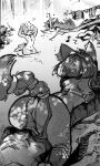  1boy 1girl ass bathing clothed_female_nude_male commentary completely_nude drcockula english_commentary fox_boy fox_girl fox_mccloud furry furry_female furry_male highres krystal loincloth musical_note nipples nude peeking penis penis_peek shade star_fox star_fox_adventures stream tail tail_ornament tail_ring unworn_clothes water waterfall 