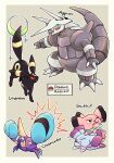  :o aggron alternate_color animal_focus black_eyes black_fur blue_eyes blue_fur border character_name chikafuji commentary_request crab crabrawler crescent_moon dog facial_mark fangs forehead_mark full_body grey_background highres horns looking_at_another looking_at_viewer moon no_humans open_mouth pink_fur pokemon pokemon_(creature) pokemon_focus red_eyes shiny_and_normal shiny_pokemon simple_background snubbull squeans standing umbreon white_border yellow_fur 