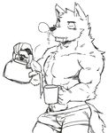  boxer_brief bulge canine clothing cup erection imminent_pain kettle male mammal morning_wood muscular nose_bubble royalsobatya saliva sketch solo underwear 