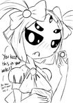  arachnid arthropod blush condom english_text fangs female looking_at_viewer monochrome muffet multiple_eyes pigtails solo spider text undertale unknown_artist video_games wallet 