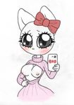  bit-small bow breasts cat clothing cute feline female flashing hello_kitty hello_kitty_(character) keyhole_turtleneck mammal nipples phone ribbons sanrio selfie sweater wide_hips 