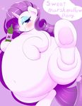  2015 absurd_res blush bottle braffy english_text equine eyeshadow female friendship_is_magic hair half-closed_eyes hi_res hooves horn looking_at_viewer makeup mammal my_little_pony obese overweight purple_hair rarity_(mlp) smile solo text underhoof unicorn 