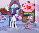  &lt;3 2015 dragon equine female feral friendship_is_magic horn kiss_mark male mammal my_little_pony pony-berserker rarity_(mlp) spike_(mlp) unicorn 