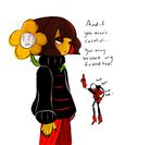  ! ... 2015 bone brown_hair clothed clothing dialogue english_text female flower flowey_the_flower hair half-closed_eyes human humor looking_at_viewer male mammal papyrus_(undertale) pastel-possum plant protagonist_(undertale) simple_background skeleton text undertale video_games white_background 