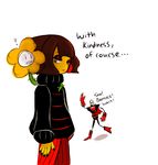  ! ... 2015 bone clothed clothing dialogue english_text female flowey_the_flower half-closed_eyes human humor looking_at_viewer male mammal papyrus_(undertale) pastel-possum protagonist_(undertale) simple_background skeleton text undertale video_games white_background 