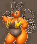  anthro breasts chubby elpatrixf female looking_at_viewer mammal navel nintendo pig pignite pok&eacute;mon porcine simple_background solo standing video_games 