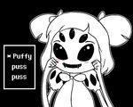  arachnid arthropod blush english_text fangs female muffet multiple_eyes pigtails solo spider text undertale video_games 