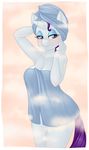  2015 anthro anthrofied big_breasts blue_eyes blush breasts equine female friendship_is_magic hair horn mammal my_little_pony purple_hair rapps rarity_(mlp) smile solo standing towel unicorn 