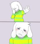  asriel_dreemurr blush caprine clothing fur goat looking_at_viewer male mammal reaction_image solo undertale unknown_artist video_games white_fur 