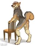  2015 anthro anus balls butt canine coyote flynx-flink fur male mammal smile solo sorriz 