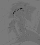  2015 abdominal_bulge anthro areola armwear bottomless breasts clothed clothing duo eyewear female goggles hair half-dressed league_of_legends long_ears male male/female monochrome navel necklace nipples open_mouth penetration pussy saliva sex simple_background sketch smile theboogie tongue tongue_out tristana vaginal vaginal_penetration video_games yordle 