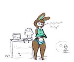  animal_crossing carmen_(animal_crossing) clothing english_text female human lagomorph male mammal nintendo panties rabbit sirphilliam solo_focus text underwear video_games wide_hips 