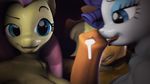  2015 3d_(artwork) animal_genitalia anthro applejack_(mlp) big_breasts breasts cgi dickgirl dickgirl/female digital_media_(artwork) double_titfuck earth_pony equine erection female fluttershy_(mlp) friendship_is_magic horn horse horsecock huge_breasts intersex intersex/female licking mammal my_little_pony nude oral penis penis_lick pony precum rarity_(mlp) screwingwithsfm sex titfuck tongue tongue_out unicorn 